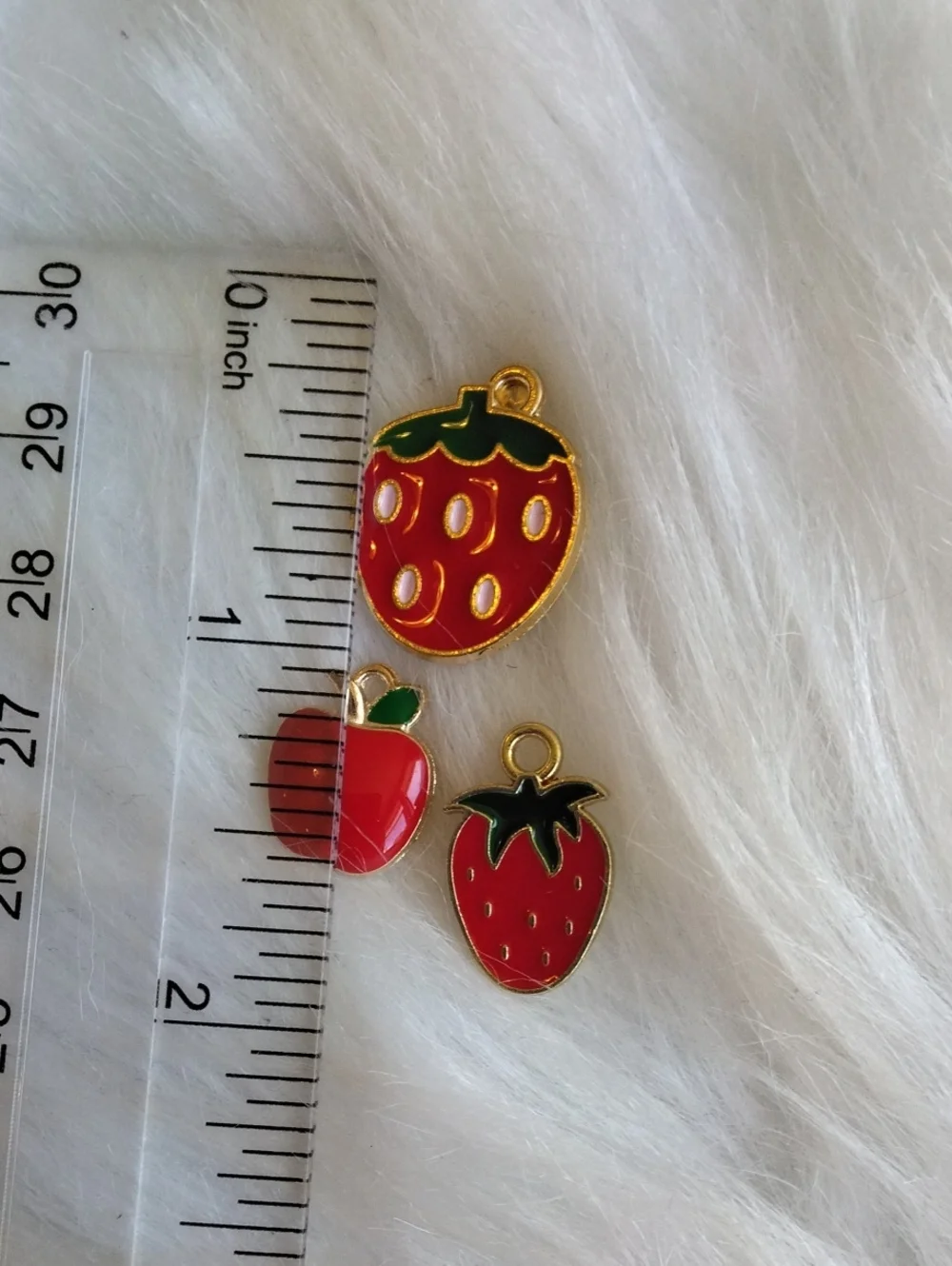 Cute Red Fruit Charm Set for Kids Accessories